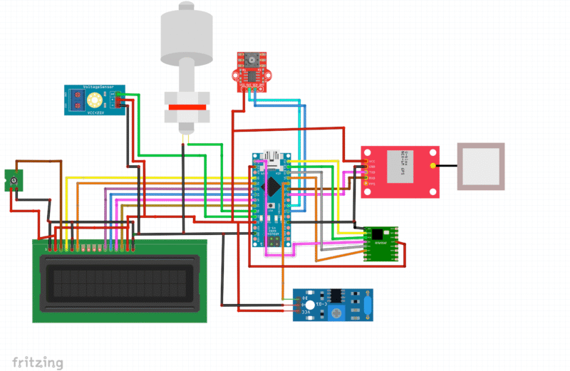Accident Roadside Alert system Circuit Diagram 
